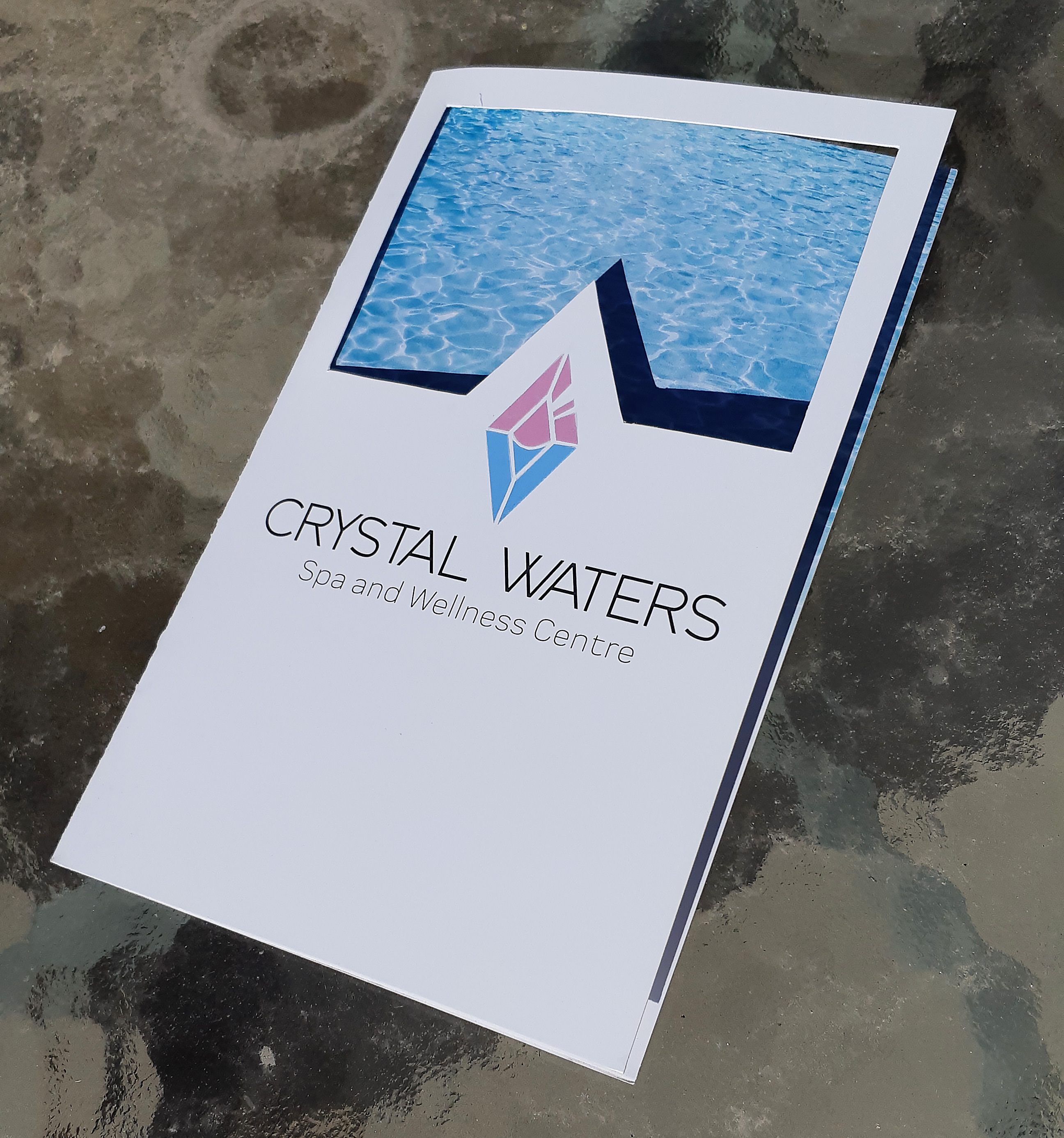 The front cover of the Crystal Waters Spa brochure