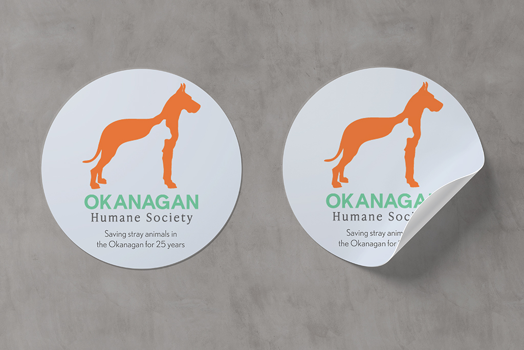 Okanagan Humane Society branded stickers