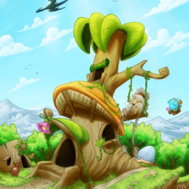 A snapshot of life in Leafre, from the MMORPG Maplestory